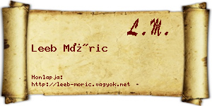 Leeb Móric névjegykártya